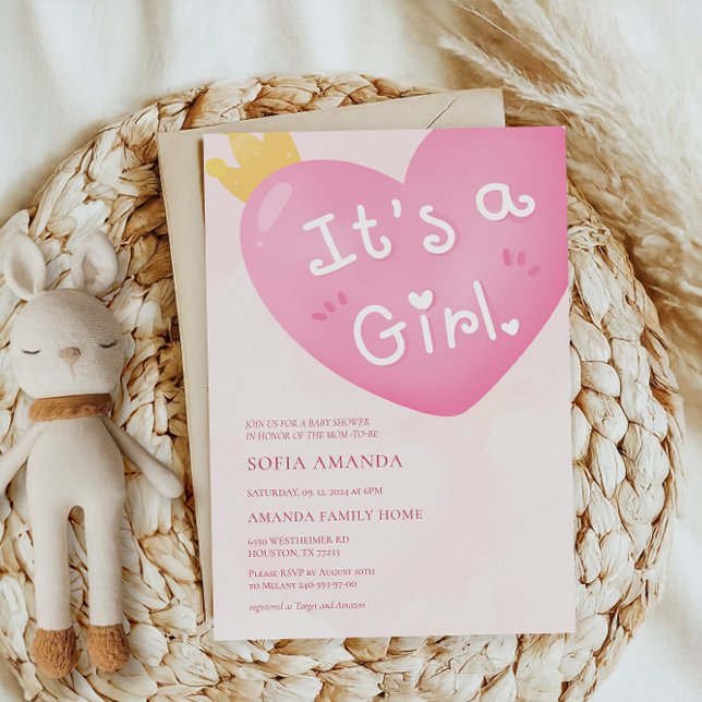 Det är en Rosa-babyskare för flickor Inbjudningar (Skapare uppladdad)