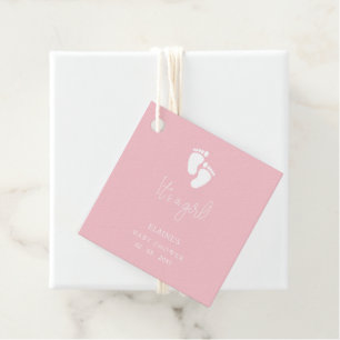 Det är en Rosa-babystövel för Baby-avtryck för fli Gåvor Etiketter