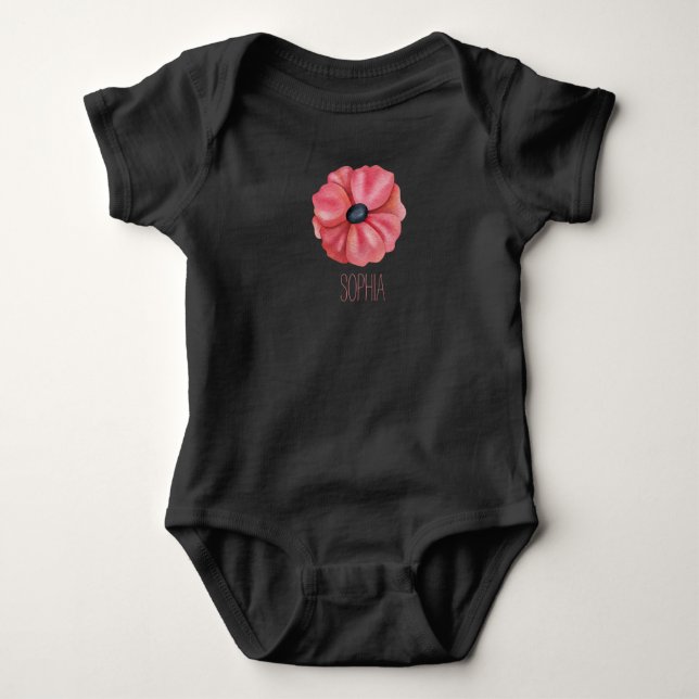 Det är en rosa blomma, anpassningsbar svart baby t shirt (Framsida)