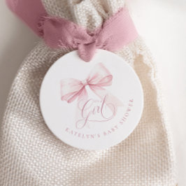 Det är en Rosa Bow Baby Shower Gåvor Etiketter