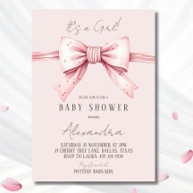 Det är en Rosa Bow Baby Shower
