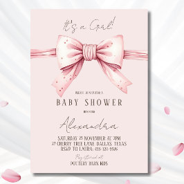 Det är en Rosa Bow Baby Shower Inbjudningar
