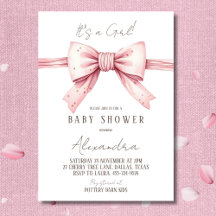Det är en Rosa Bow Baby Shower.