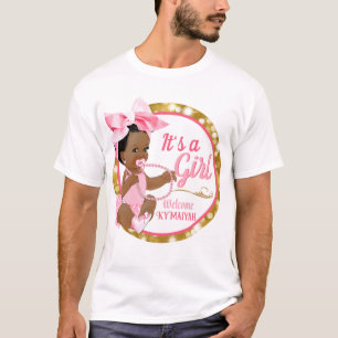 Det är en Rosa Bow & Pearls för Etniskt Flicka T Shirt