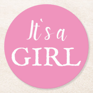 Det är en Rosa Flicka Baby Shower Underlägg Papper Rund