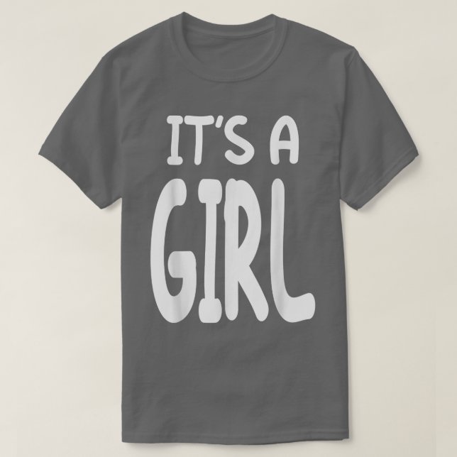 Det är en Rosa Girl Girl Girl Baby Gender Reveal T Shirt (Design framsida)