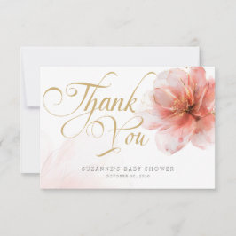Det är en Rosa Guld Blommigt Modern Baby Shower Tack Kort
