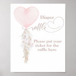 Det är en Rosa Heart Balloon Baby Shower Poster