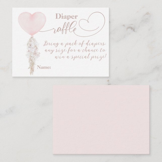 Det är en Rosa Heart Balloon Baby Shower Tilläggskort (Fram/baksida)