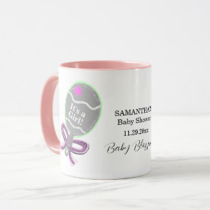 Det är en Rosa Rattle Baby Shower Namn Mugg