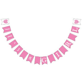 Det är en Rosa Typography Baby Shower Vimplar