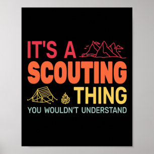 Det är en scoutingsak backpacking camping pojke va poster