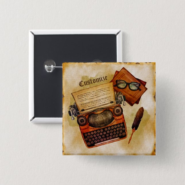 Det är en skriven Vintage Knapp (Framsida & baksida)