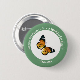 Det är en slöjd tiger/afrikansk drottning Butterfl Knapp