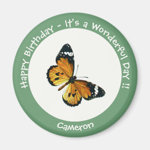 Det är en slöjd tiger/afrikansk drottning Butterfl Magnet