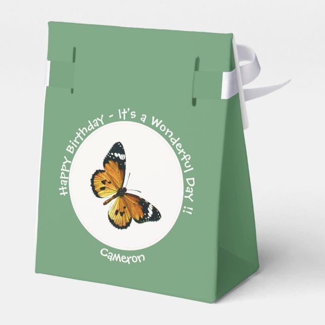 Det är en slöjd tiger/afrikansk drottning Butterfl Presentaskar (Baksidan Sidan)