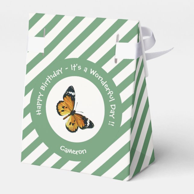 Det är en slöjd tiger/afrikansk drottning Butterfl Presentaskar (Baksidan Sidan)