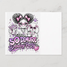 Det är en So Demure™ Födelsedagsfest | StarBerry™ Inbjudan Vykort