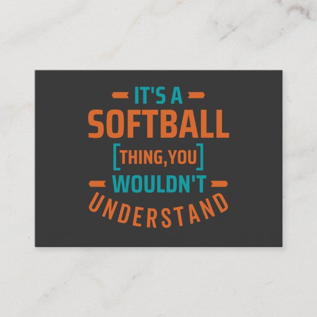 Det är en Softball Sak | Idrott Visitkort (Framsida)
