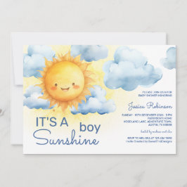 Det är en solskenspojke baby shower inbjudningar