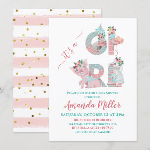 Det är en Söt Animal Brev Cute Baby Shower Inbjudningar