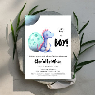 Det är en söt vattenfärg dinosaurie baby shower fö inbjudningar