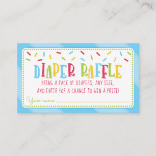 Det är en sprinkle Baby Shower Diaper Raffle Blue Tilläggskort