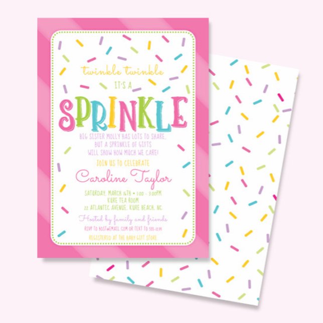 Det är en Sprinkle Baby Shower-rosa för inbjudning Inbjudningar (Skapare uppladdad)