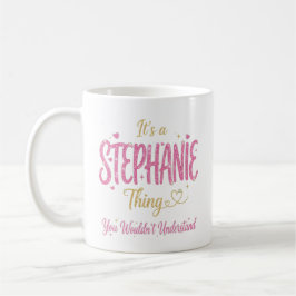Det är en Stephanie-grej rosa guld kvinnor present Kaffemugg