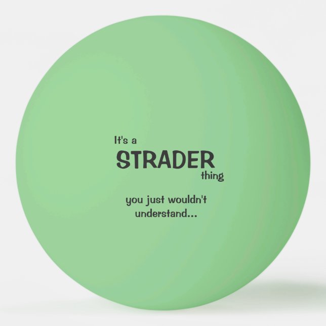 Det är en Strader Sak Ping Pong Boll (Framsidan)