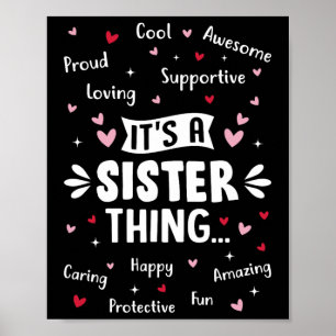 Det är en syster Sak Roliga meningar Cute Sister M Poster