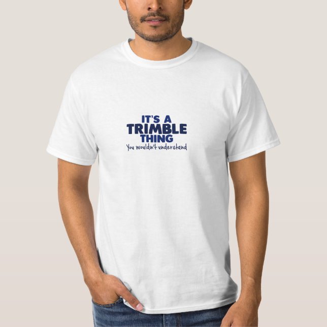 Det är en T-tröja för Trimble sakefternamn Tee (Framsida)