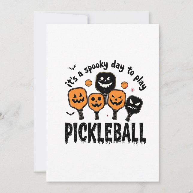 Det är en talesdag att spela Pickleball Halloween Inbjudningar (Framsida)