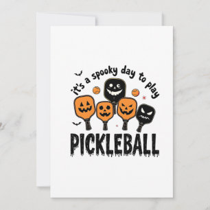Det är en talesdag att spela Pickleball Halloween Inbjudningar