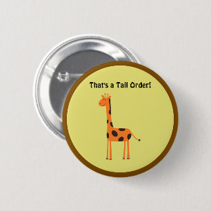 Det är en tallbeställning, Orange Giraffe Tecknad Knapp