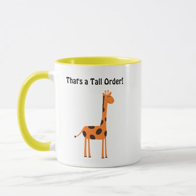 Det är en tallbeställning, Orange Giraffe Tecknad Mugg (Vänster)