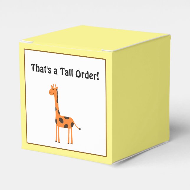 Det är en tallbeställning, Orange Giraffe Tecknad Presentaskar (Framsidan Sidan)