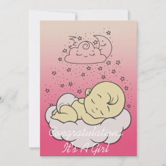 Det är en tjej baby shower-kort inbjudningar