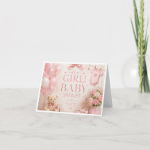 Det är en tjej baby shower-kort