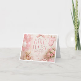 Det är en tjej baby shower-kort kort