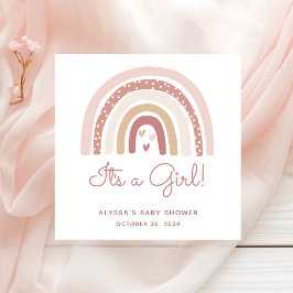 Det är en tjej Boho Rainbow Baby Shower Pappersservett