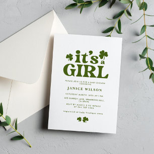 Det är en tjej-charm St. Patrick's Day-babykalas Inbjudningar