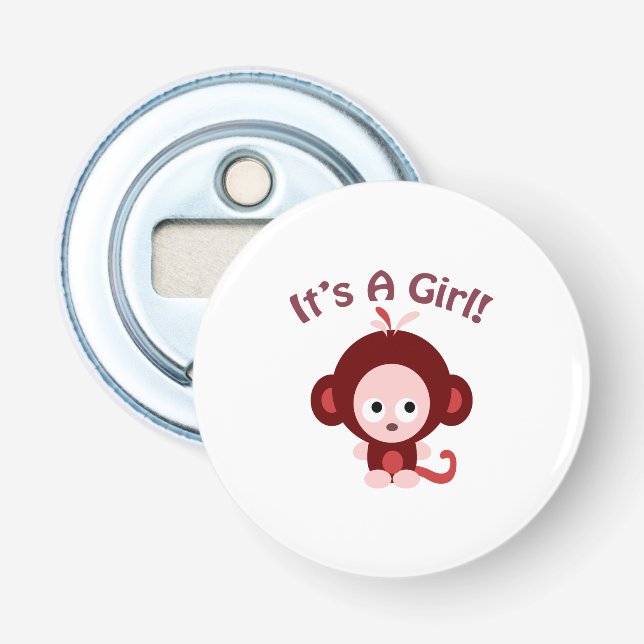 Det är en tjej! Cute Monkey Flasköppnare (Framsidan)