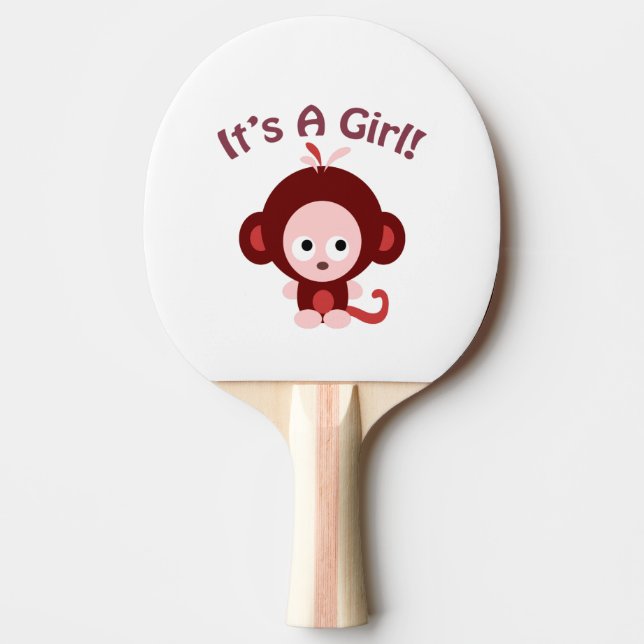 Det är en tjej! Cute Monkey Pingisracket (Framsidan)