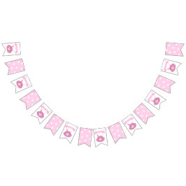 Det är en tjej! | Cute Rosa Bunny Barns födelsedag Vimplar