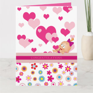 Det är en tjej, grattisar! - kort