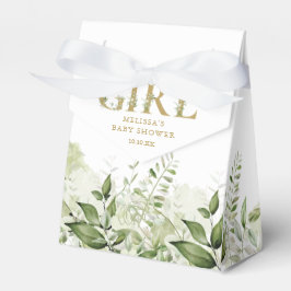 Det är en tjej Grönska Lövverk Guld Bebis-fest Presentaskar