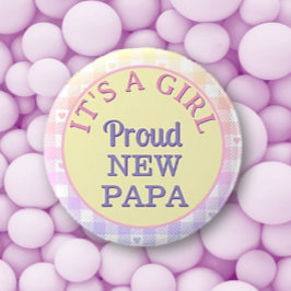 Det är en tjej! Knappen Proud New Pappa Knapp