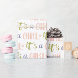 Det är en tjej Ny babypresentpapper Presentpapper