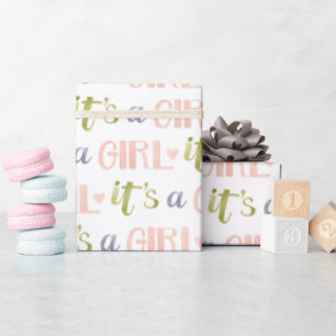 Det är en tjej Ny babypresentpapper Presentpapper